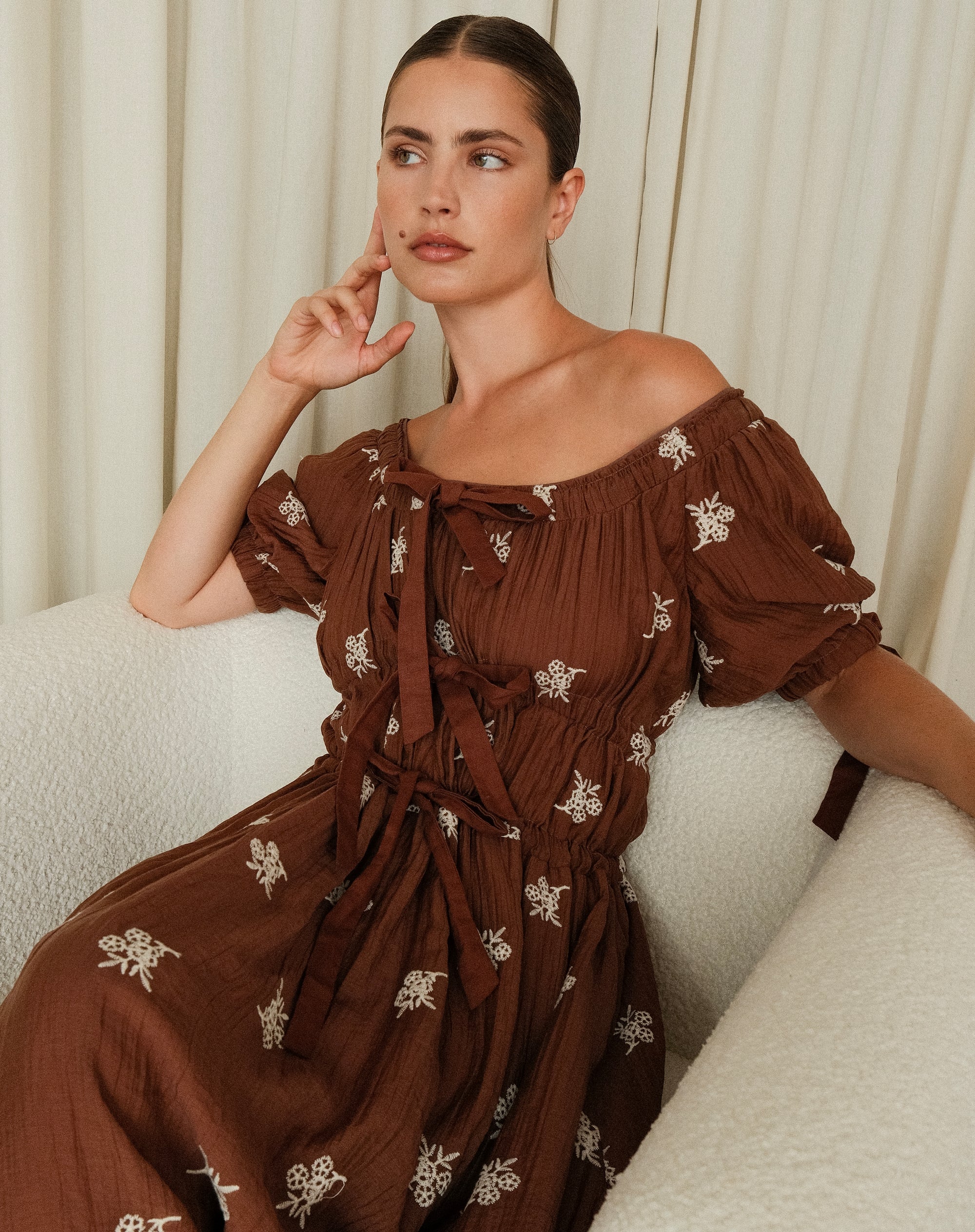 Aurora Dress, Dark Brown