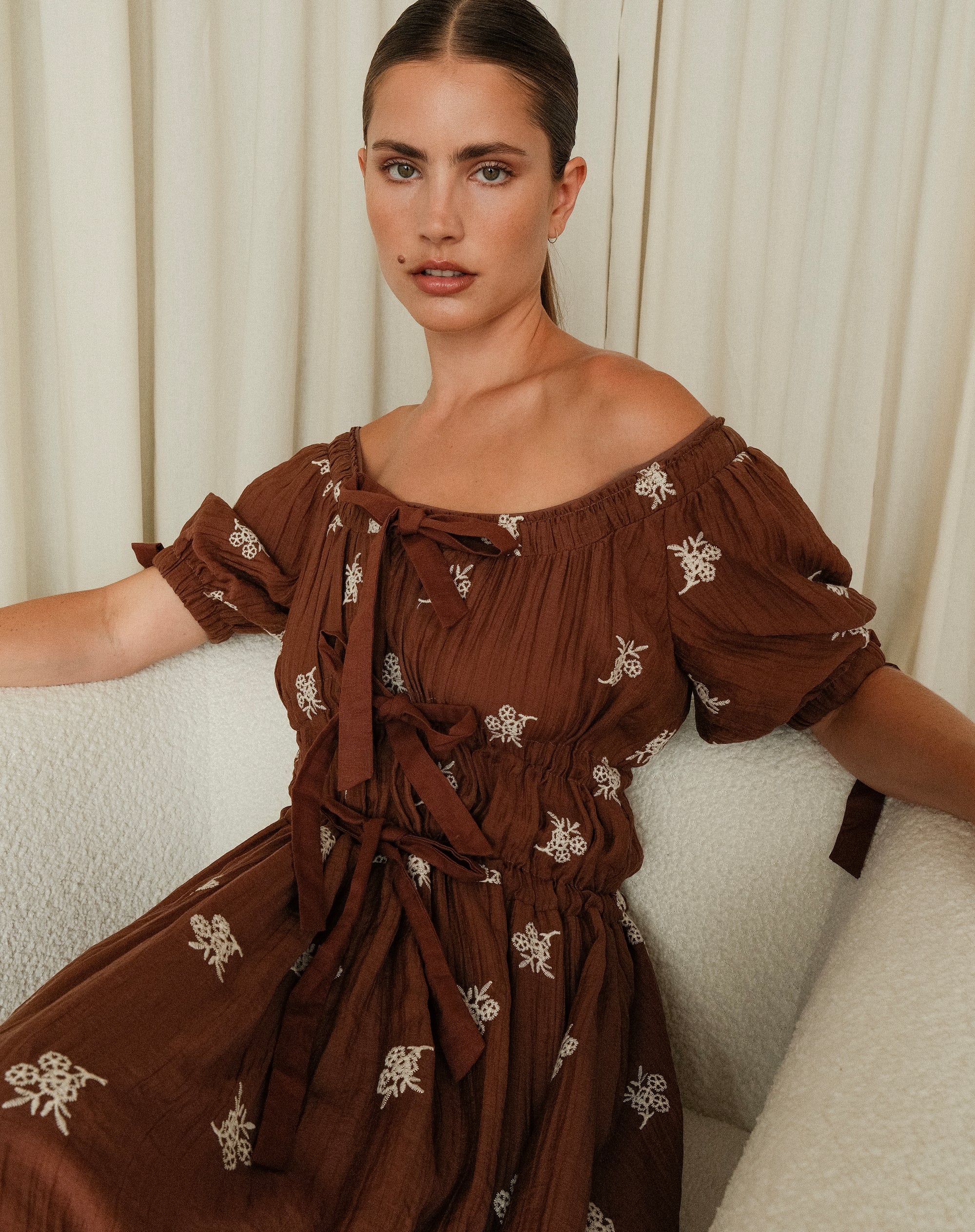 Aurora Dress, Dark Brown