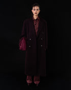 Kieran Oversized Double Breasted Coat, Burgundy