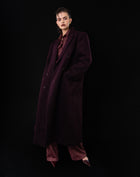 Kieran Oversized Double Breasted Coat, Burgundy