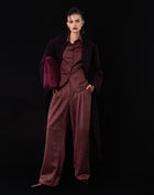 Mara Suede Wide Leg Pants, Burgundy