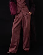 Mara Suede Wide Leg Pants, Burgundy