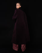 Kieran Oversized Double Breasted Coat, Burgundy