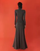 Viviana High Neck Maxi Dress, Charcoal