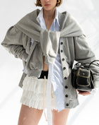 Vanessa Tie Oversized Cardigan, Grey