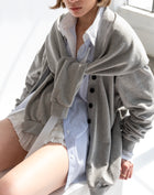 Vanessa Tie Oversized Cardigan, Grey