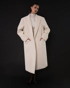 Kieran Oversized Double Breasted Coat, Off White