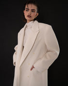 Kieran Oversized Double Breasted Coat, Off White