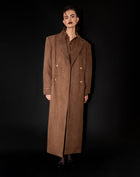 Rowan Suede Oversized Maxi Coat, Dark Brown