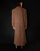 Rowan Suede Oversized Maxi Coat, Dark Brown