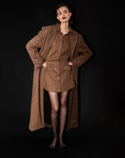 Rowan Suede Oversized Maxi Coat, Dark Brown