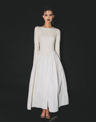 Kira Basque Waist Maxi Dress, Ivory[PRE ORDER]