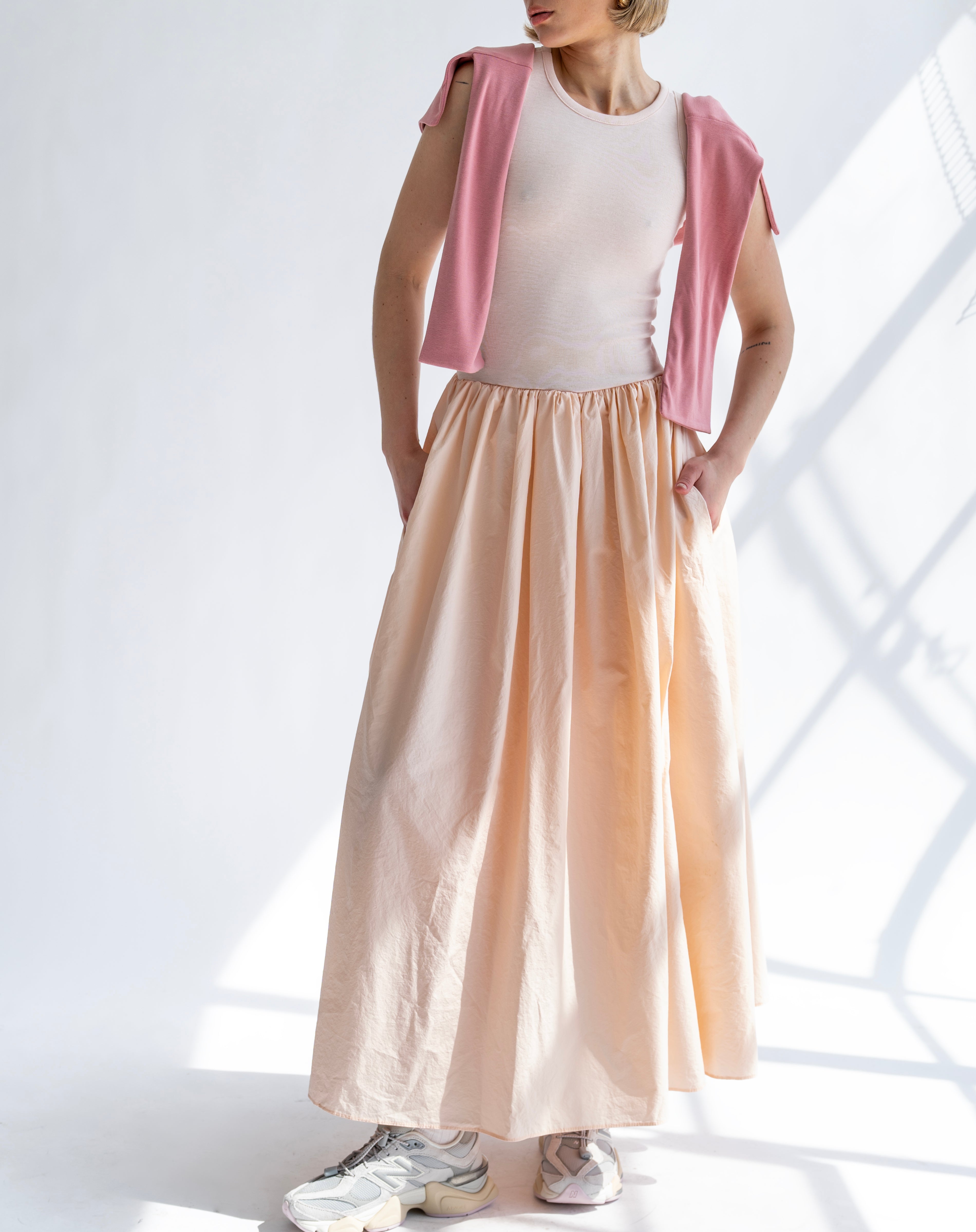 Arlo Sleeveless Flared Maxi Dress, Peach