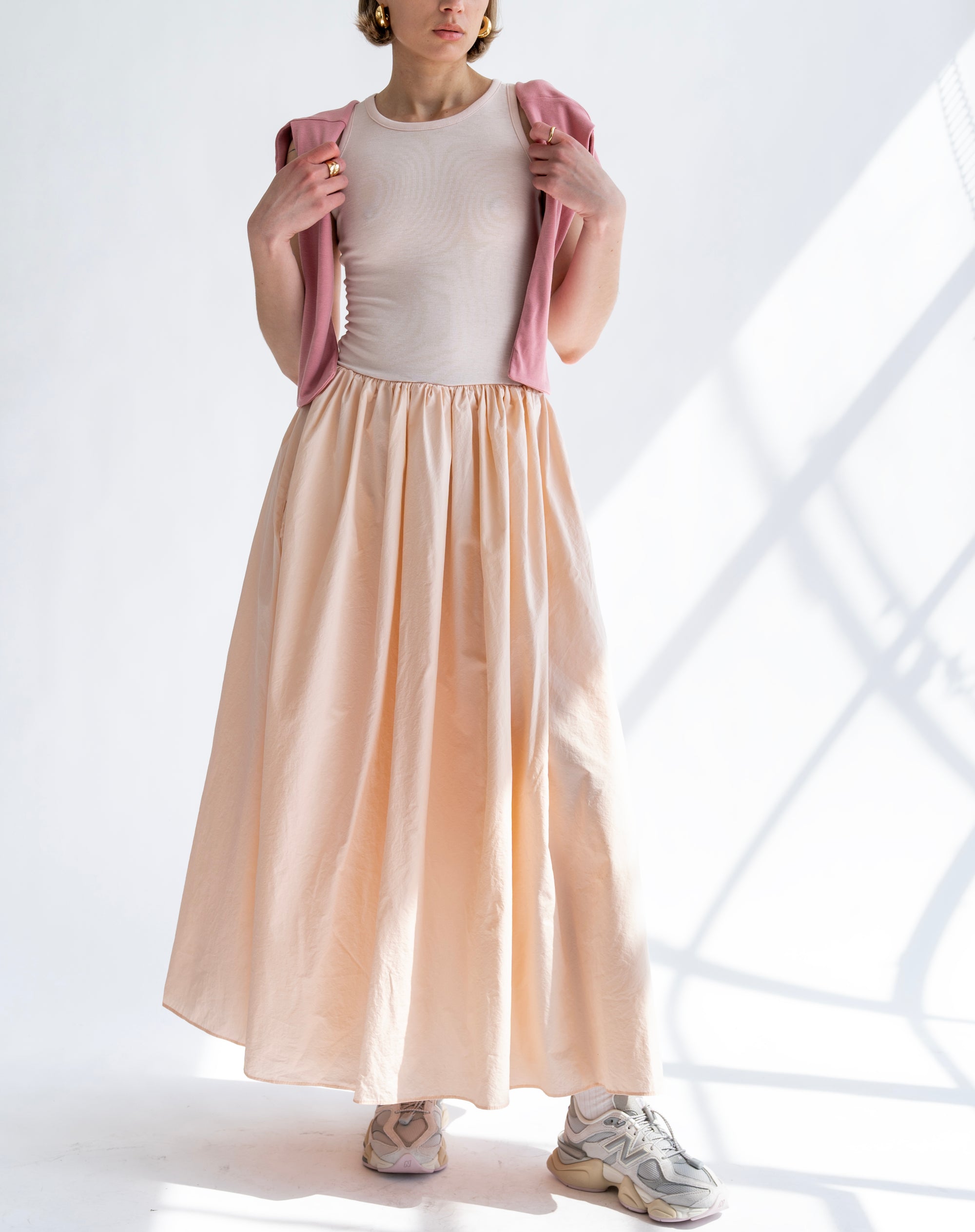 Arlo Sleeveless Flared Maxi Dress, Peach