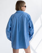 Camisa De Rayas Con Bufanda Lyla, Azul