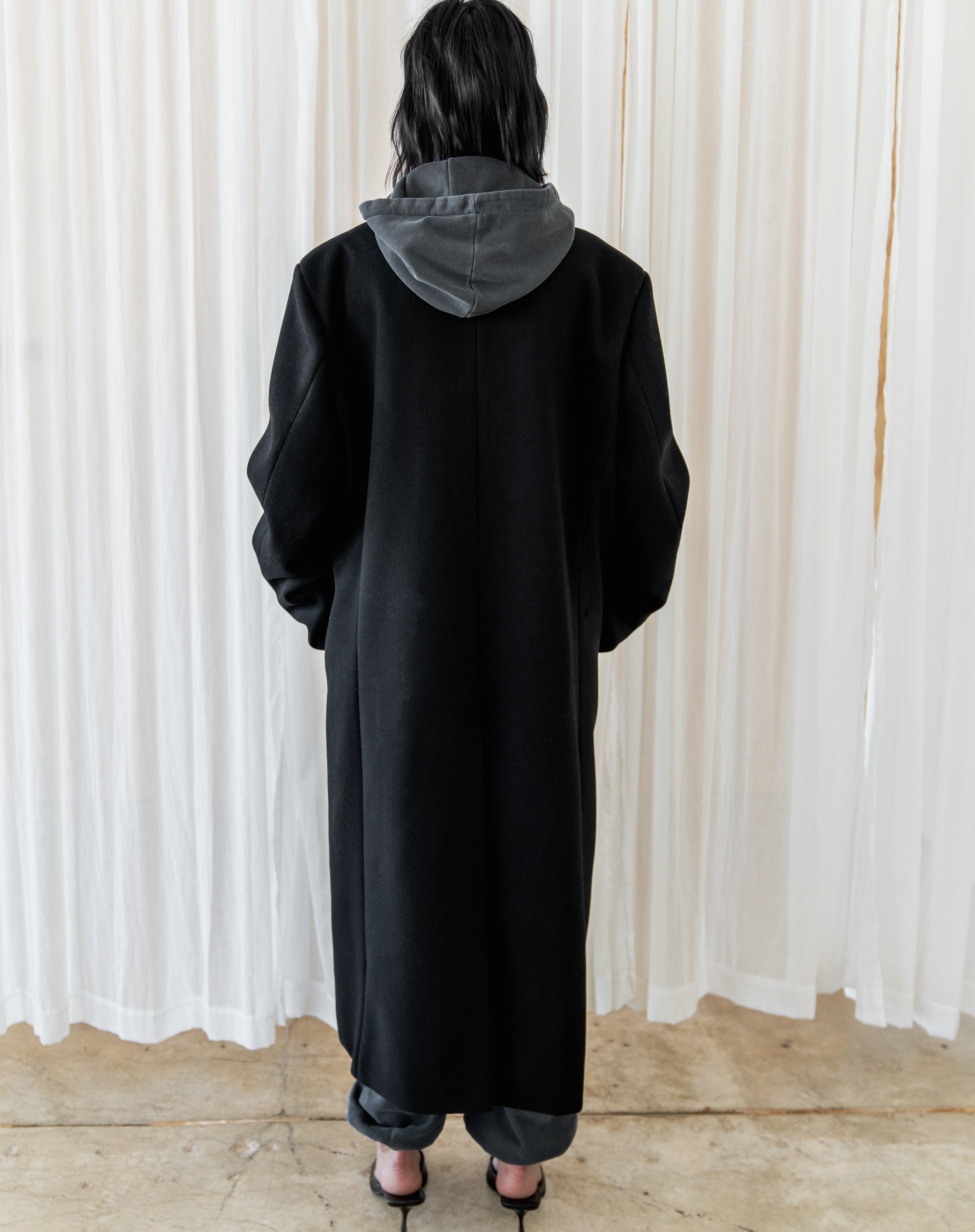 Leif Oversized Double Breasted Coat, Black
