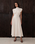 Eliana Sleeveless Back Tie Dress, Oat