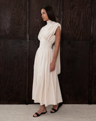 Eliana Sleeveless Back Tie Dress, Oat