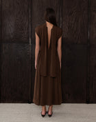 Eliana Sleeveless Back Tie Dress, Dark Brown