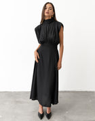 Robe sans manches nouée au dos Eliana, noir