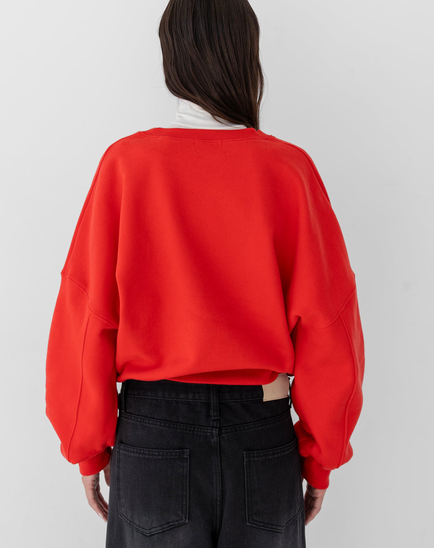 Avery V Neck Oversized Sweatshirt, Red