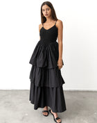 Andrea Basque Low Waist Dress, Black