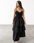 Andrea Basque Low Waist Dress, Black