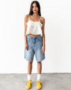 Wyatt Jacquard Sleeveless Crop Top, White