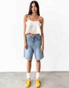 Hailey High Rise Denim Jorts, Mid Wash