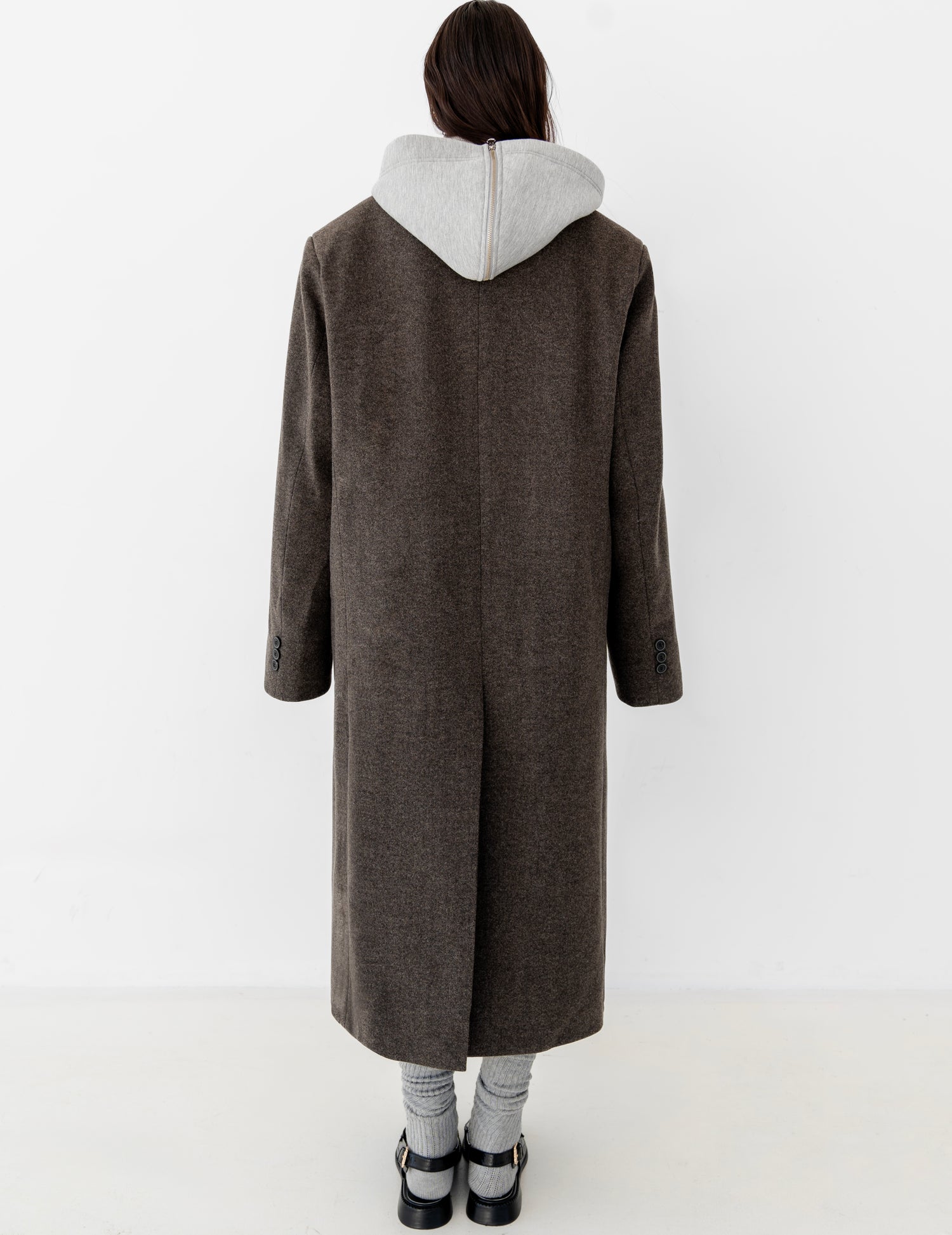 Leif Oversized Double Breasted Coat, Charcoal