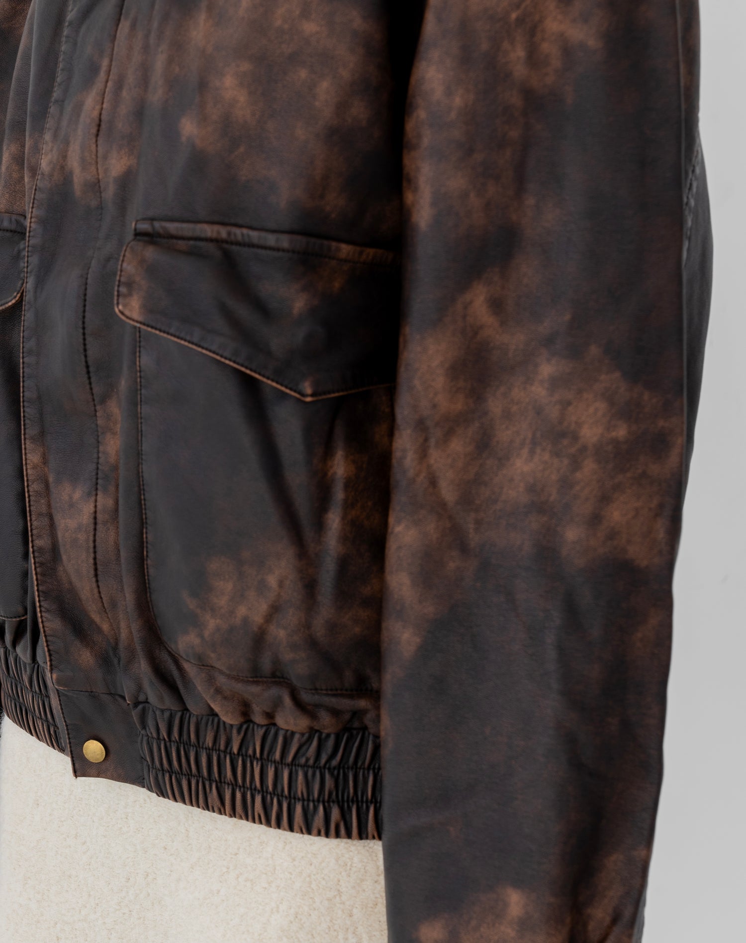 Easton Vegan Faded Leather Aviation Jacket, Faded Brown