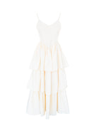 Andrea Basque Low Waist Dress, Ivory