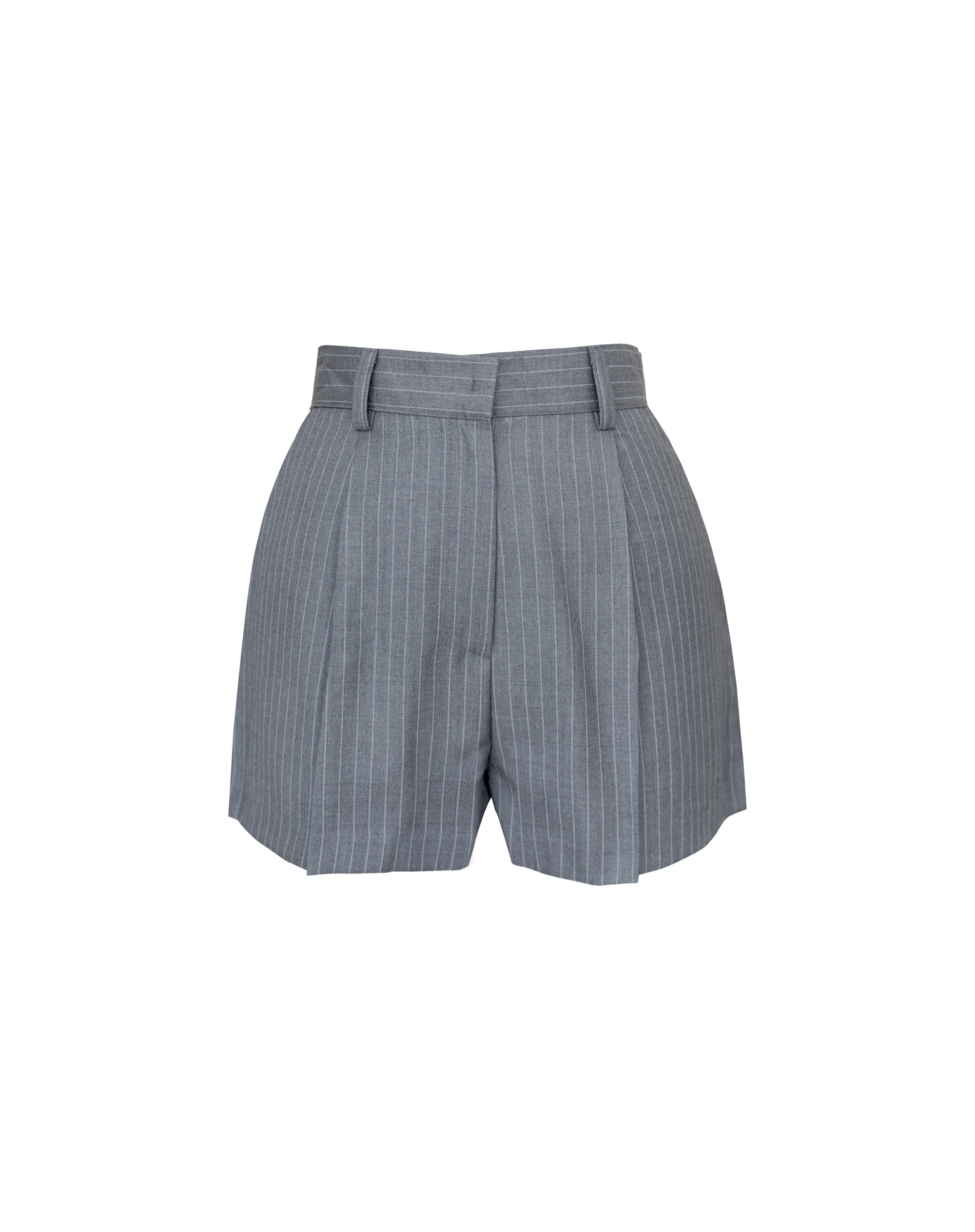 Jane Pin Striped Shorts, Grey