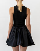 Avery Sleeveless Flare Mini Dress, Black