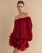 Elora Dress, Burgundy