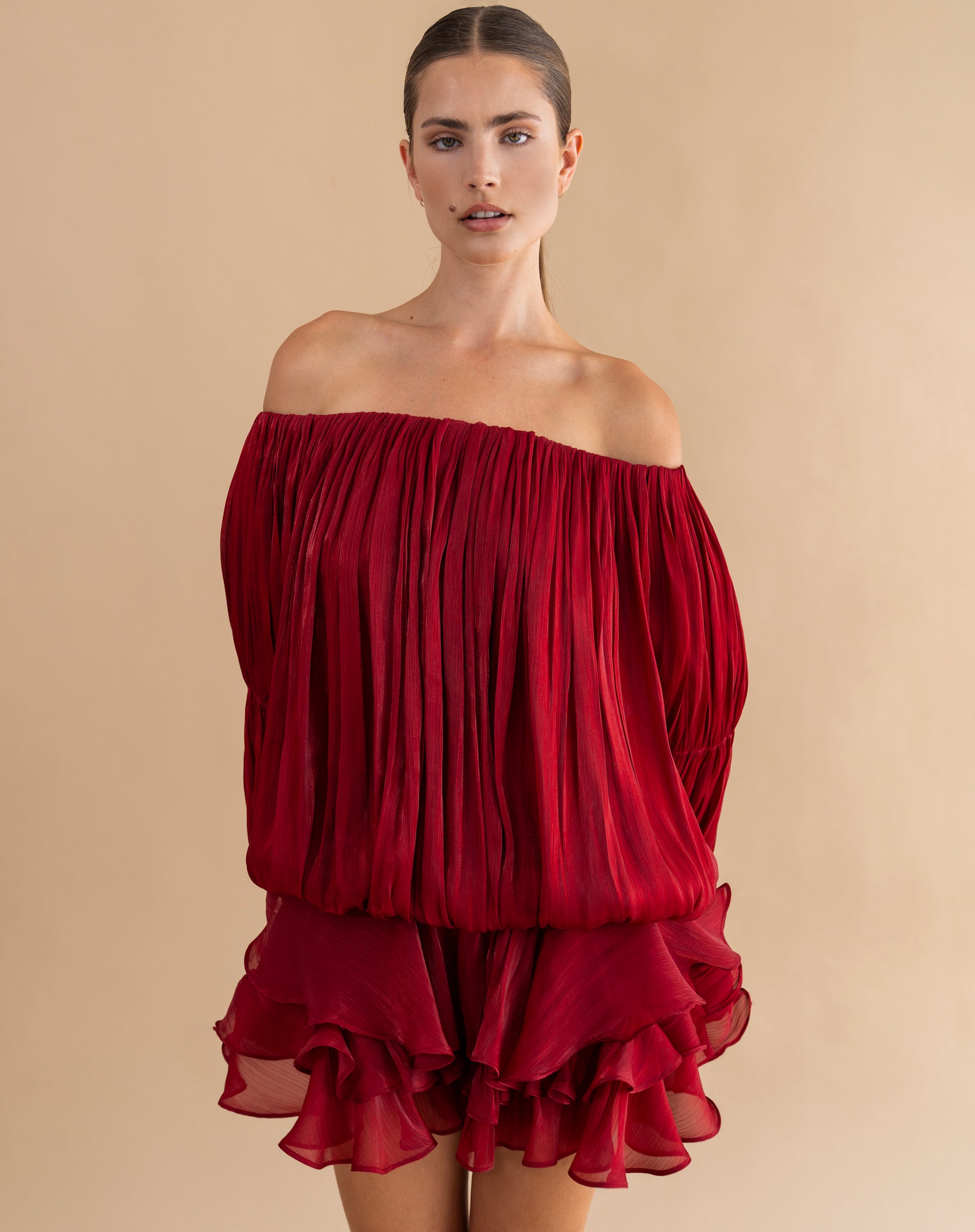 Elora Dress, Burgundy