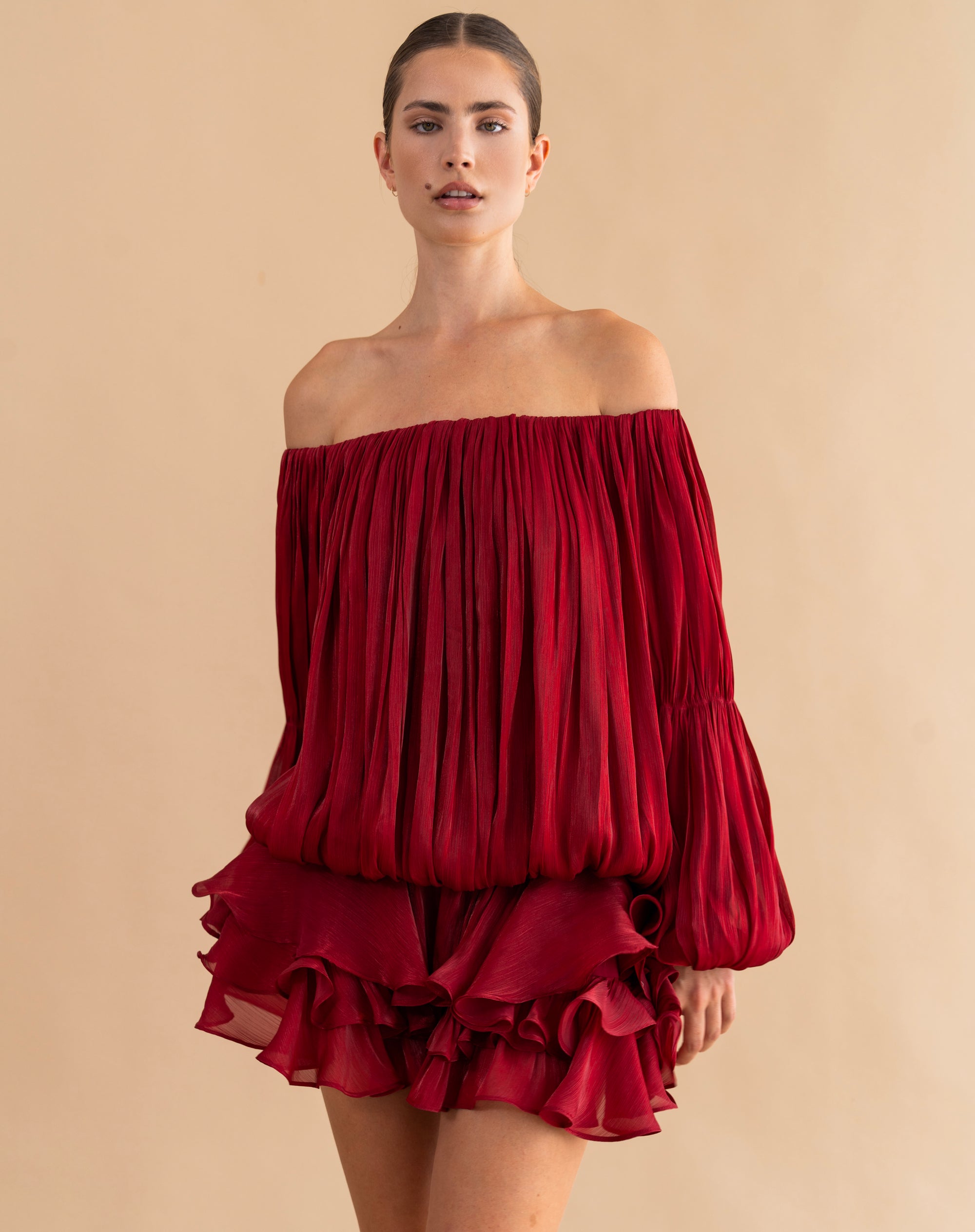 Elora Dress, Burgundy