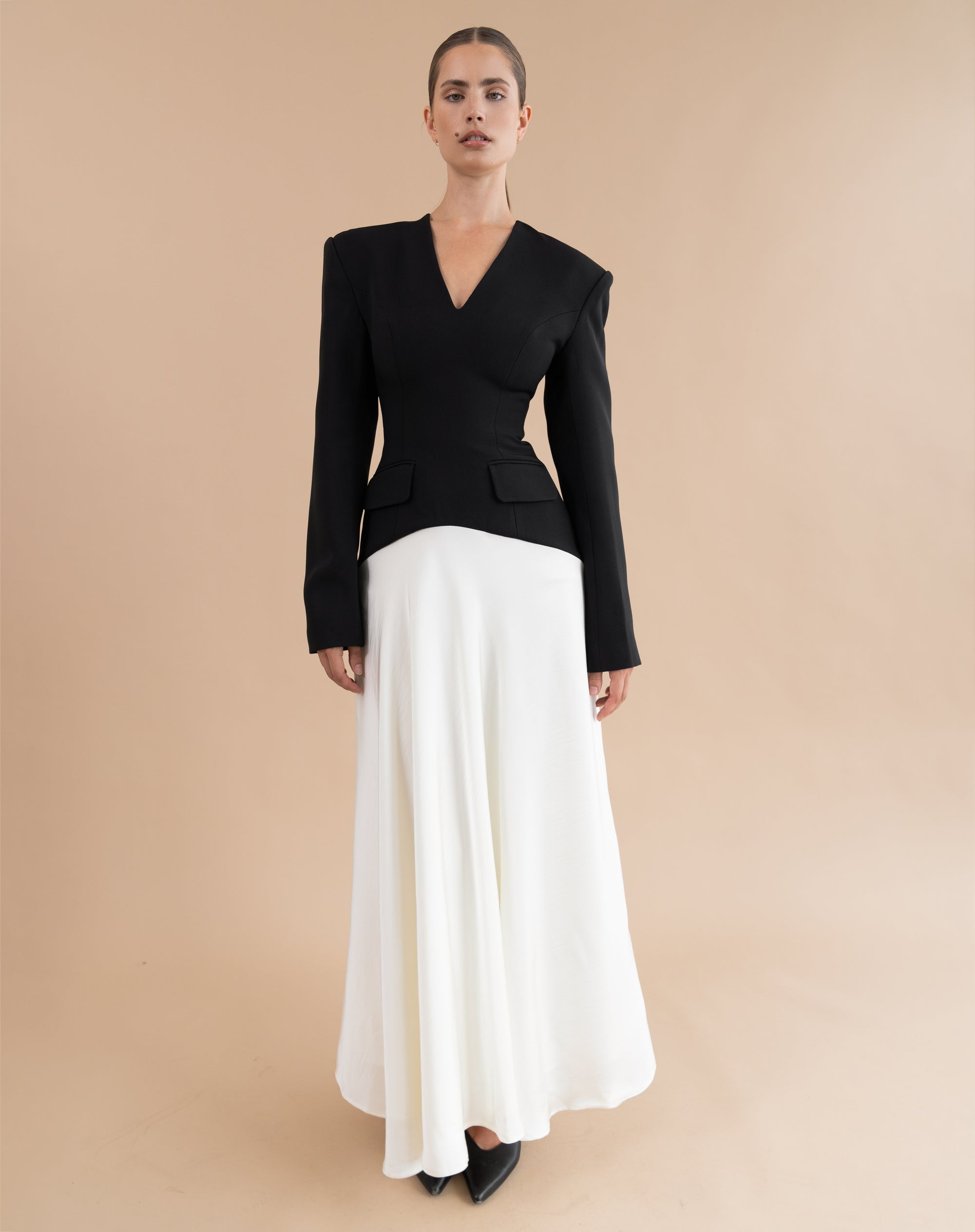 Phoebe Dress, Black/White