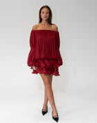 Elora Dress, Burgundy