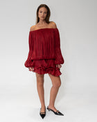 Elora Dress, Burgundy