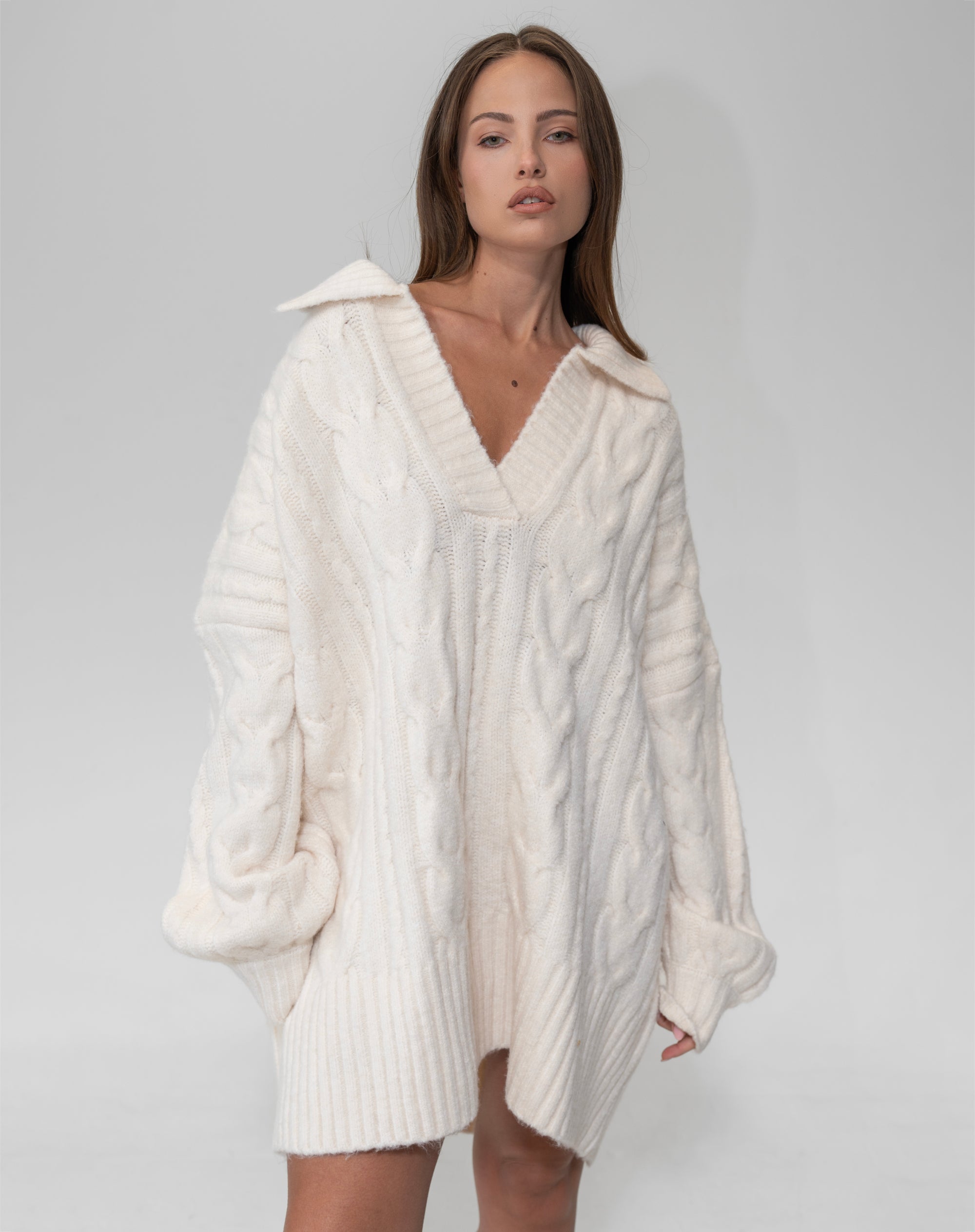 Belle Sweater Dress, Cream Cream / XS/S Belle Sweater Dress, Cream Cream / XS/S