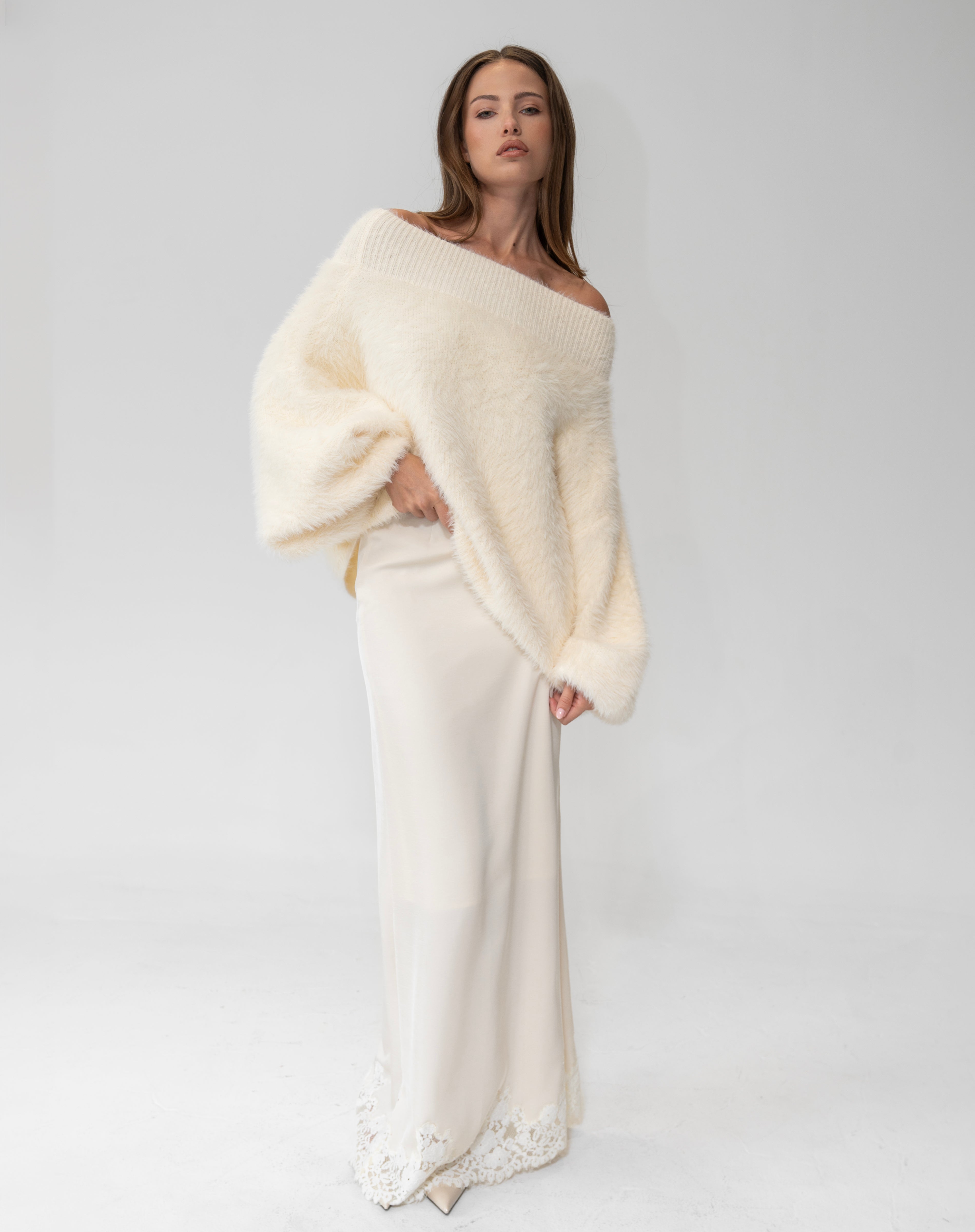Heather Lace Skirt, Ivory | The Bekk