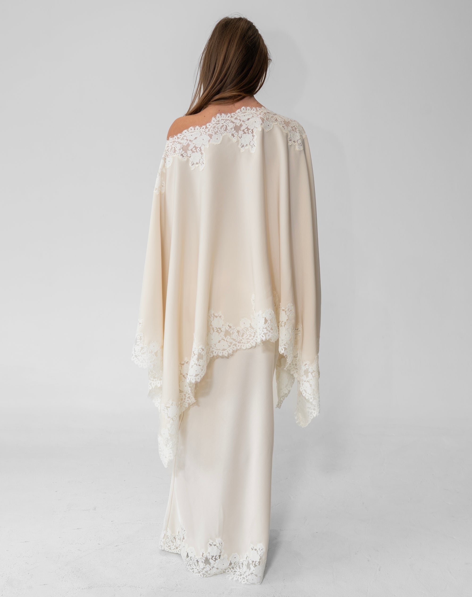 Elsie Lace Cape Top, Ivory