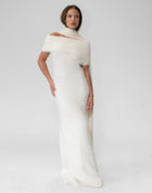 Alaina Scarf Sweater Dress, Cream