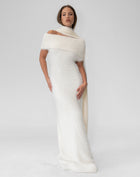 Alaina Scarf Sweater Dress, Cream