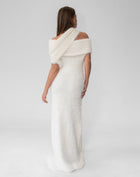 Alaina Scarf Sweater Dress, Cream