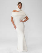 Alaina Scarf Sweater Dress, Cream