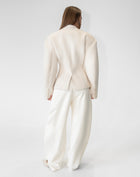 Hayden Cinched Wool Blazer, Cream