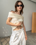 Brielle Off Shoulder Sweater, Ivory