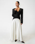 Phoebe Dress With Scarf, Black/White